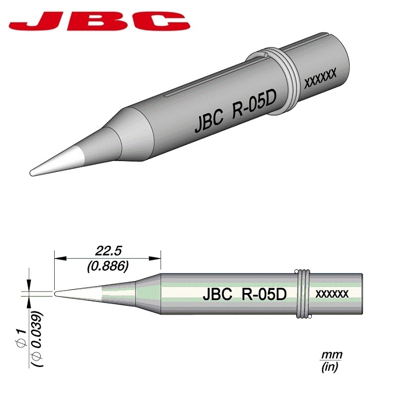 PUNTA SOLDADURA JBC R-05D Ø1mm