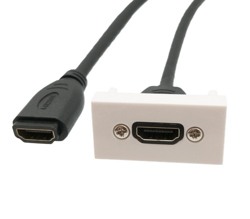 ADAPTADOR HDMI H-H PANEL BLANCO CON CABLE 20CMS.