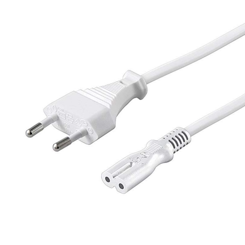 CABLE RED EUROPLUG - IEC C7 (OCHO) BLANCO 1.5m