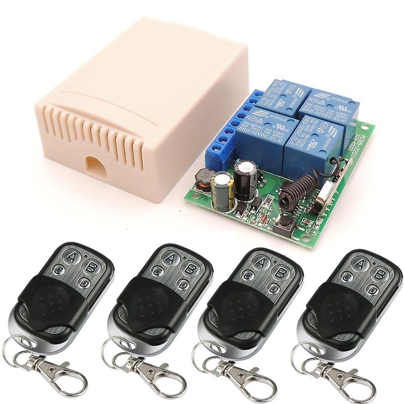 CONTROL REMOTO 4Ch RF 220V + 4 MANDOS