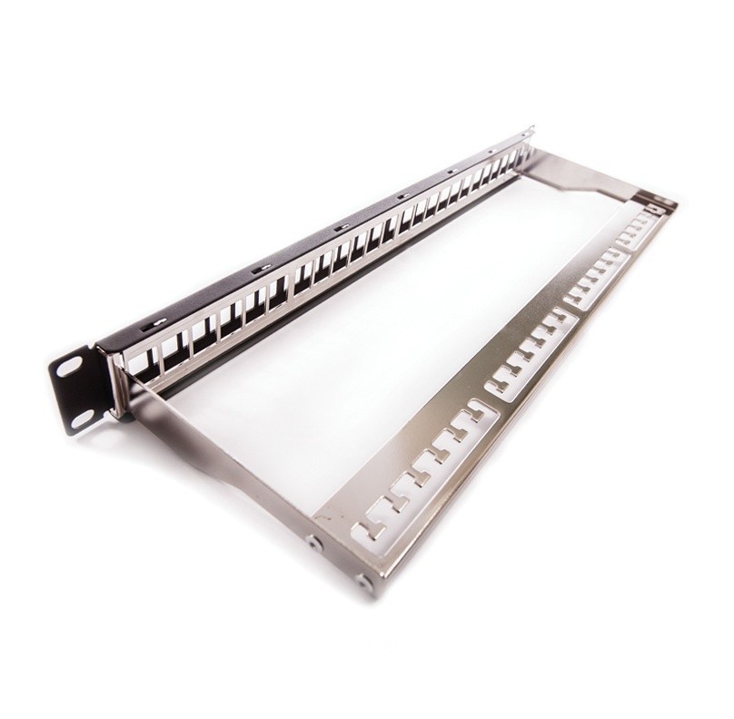 PANEL 19"  VACÍO 1U 24P RJ45 C/ ORGANIZADOR METAL AISLADO