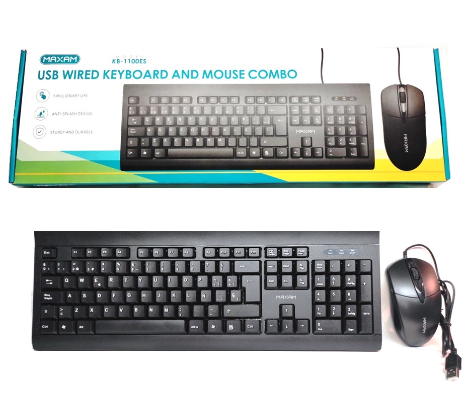 TECLADO Y RATÓN CONEXIÓN USB-A WATERPROOF ESPAÑOL