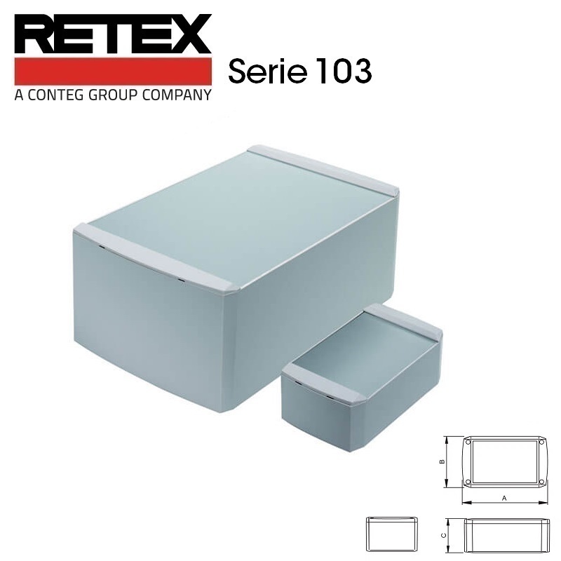 CAJA UNIVERSAL ABS RETEX SERIE 103 (220x140x86.5mm) TAPA ALUMINIO