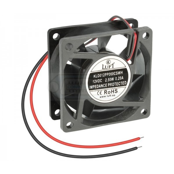 VENTILADOR AXIAL DC 12V LUFT 60x60x25mm 2 HILOS