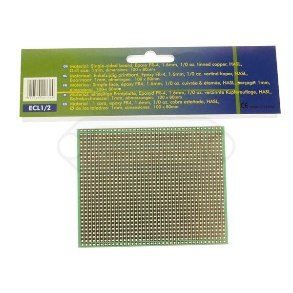 PLACA C.I. EUROCARD ECL1/2 LÍNEA COMPLETA 100X80MM FR4