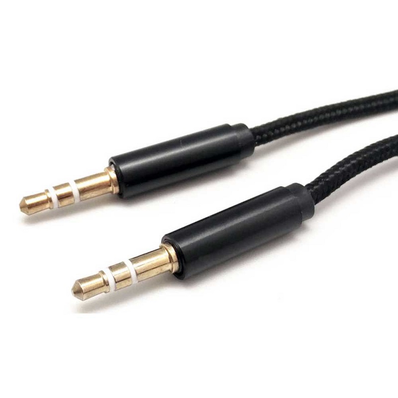 CABLE JACK 3.5MM ESTEREO M-M 2M ALUMINIO NEGRO