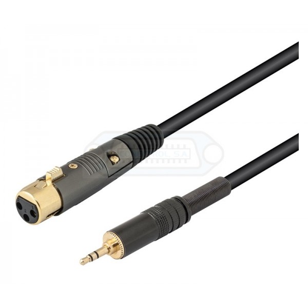 CABLE AUDIO XLR 3P HEMBRA - JACK 3.5mm MACHO ESTÉREO 2m
