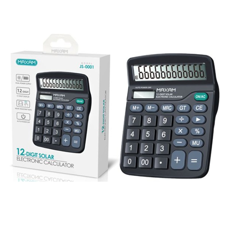 CALCULADORA ELECTRÓNICA 12 DIGITOS SOLAR/PILA NEGRO