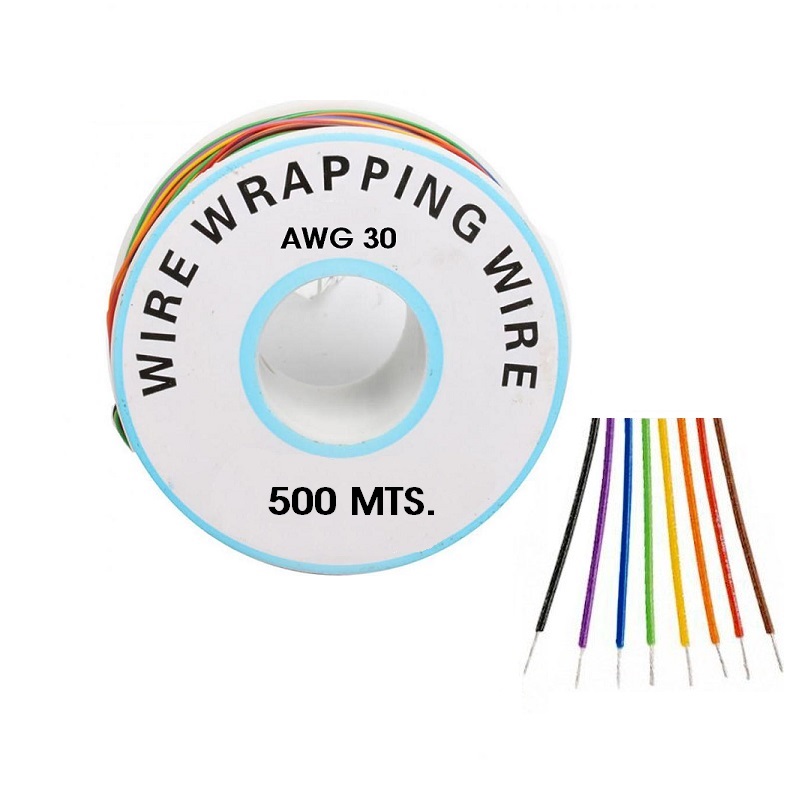 HILO WRAPPING AWG30 BOBINA 500M ROJO