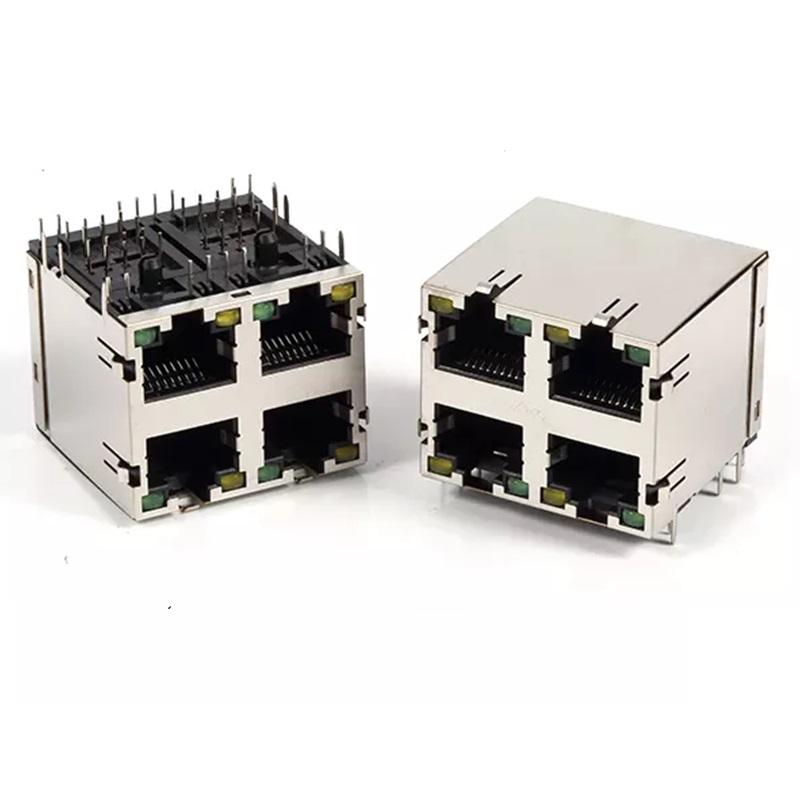 CONECTOR RJ45 x4 HEMBRA C.I. 90º BLINDADO