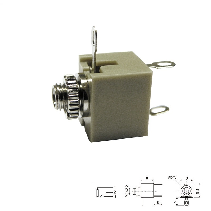 CONECTOR JACK 2.5mm HEMBRA MONO CHASIS CON DESCONEXIÓN