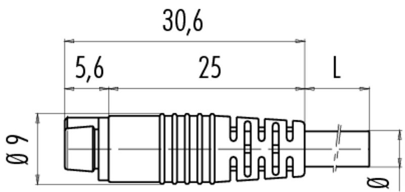 CONECTOR BINDER SERIE 709 AEREO 3P. HEMBRA 2MTS. - Imagen 3