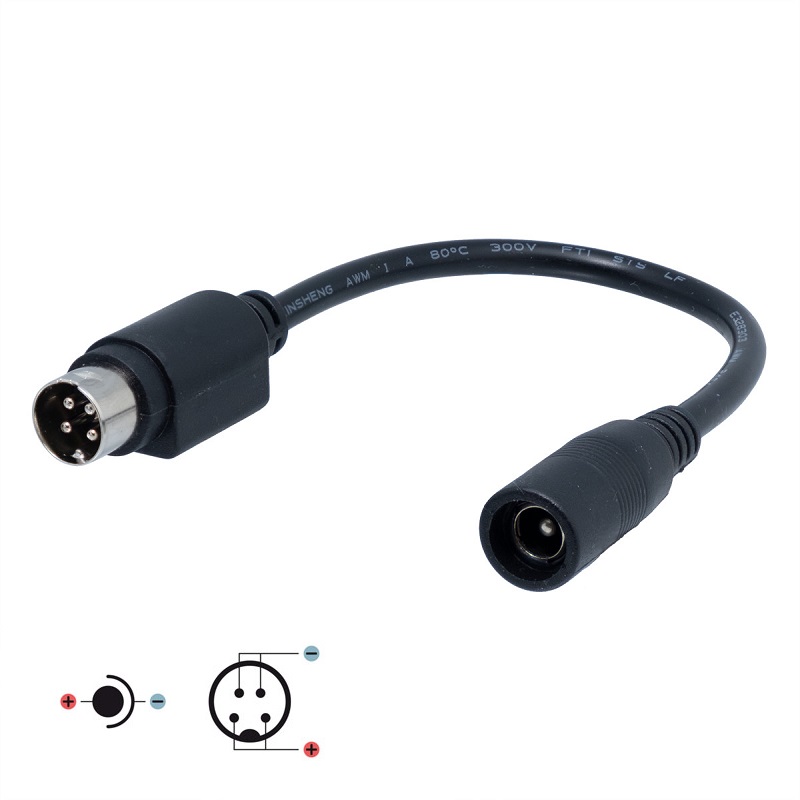 ADAPTADOR JACK DC 2.1x5.5mm - Mini DIN 4P MACHO ESTANDAR 0.2m