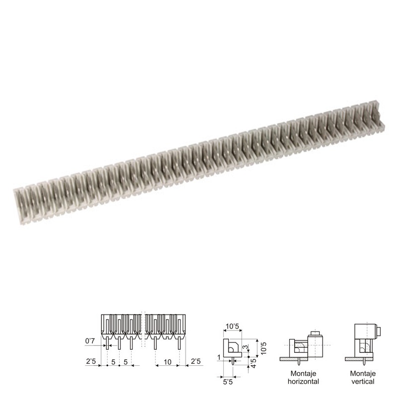 CLEMA ENCHUFABLE 36 PINES MACHO 5mm/1.5mm²  PCB