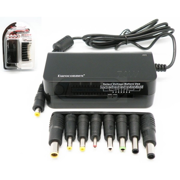ALIMENTADOR UNIVERSAL 70W REGULABLE 12-24VCC