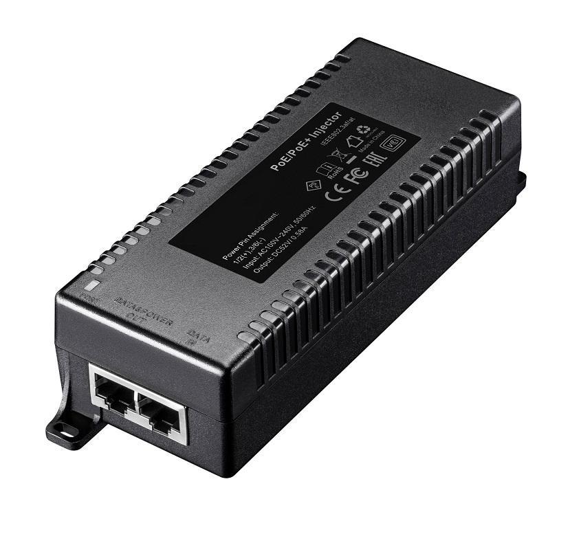 INYECTOR PoE GIGABIT 52VDC 30W ECOM 802.3AF/AT