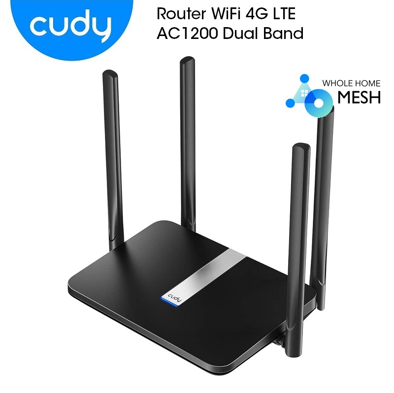 ROUTER WIFI 4G LTE AC1200 DUAL BAND CUDY 4P LAN + RANURA SIM