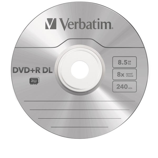 DVD+R DOBLE CAPA 8.5GB 8X PACK 5 UNDS.