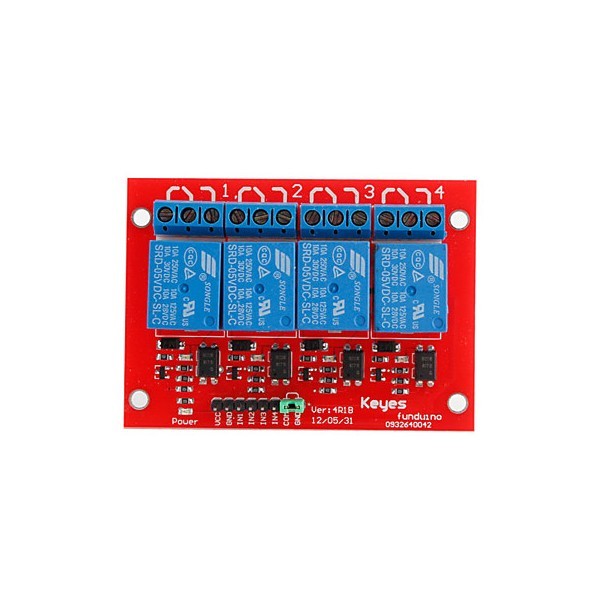 MÓDULO RELÉ 5VDC 4 CANALES 10A/250VAC