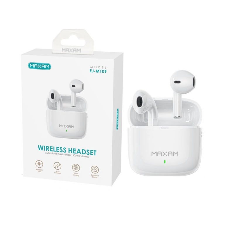 AURICULARES TWS BLUETOOTH V6.0 CONTROL TÁCTIL COLOR BLANCO