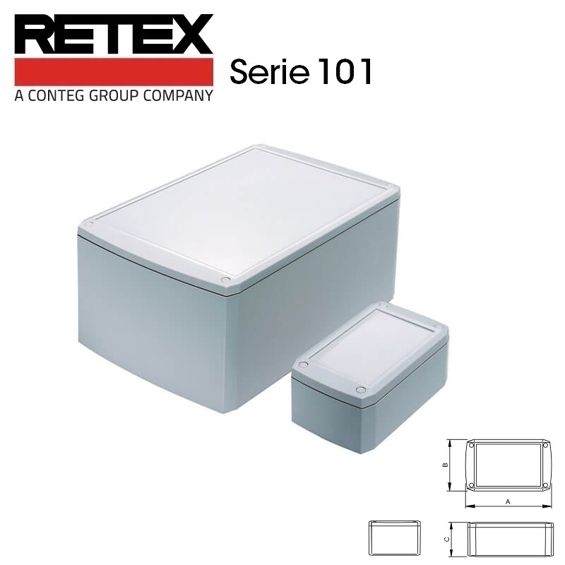 CAJA UNIVERSAL ABS RETEX SERIE 101 (125x75x50mm) TAPA GRIS