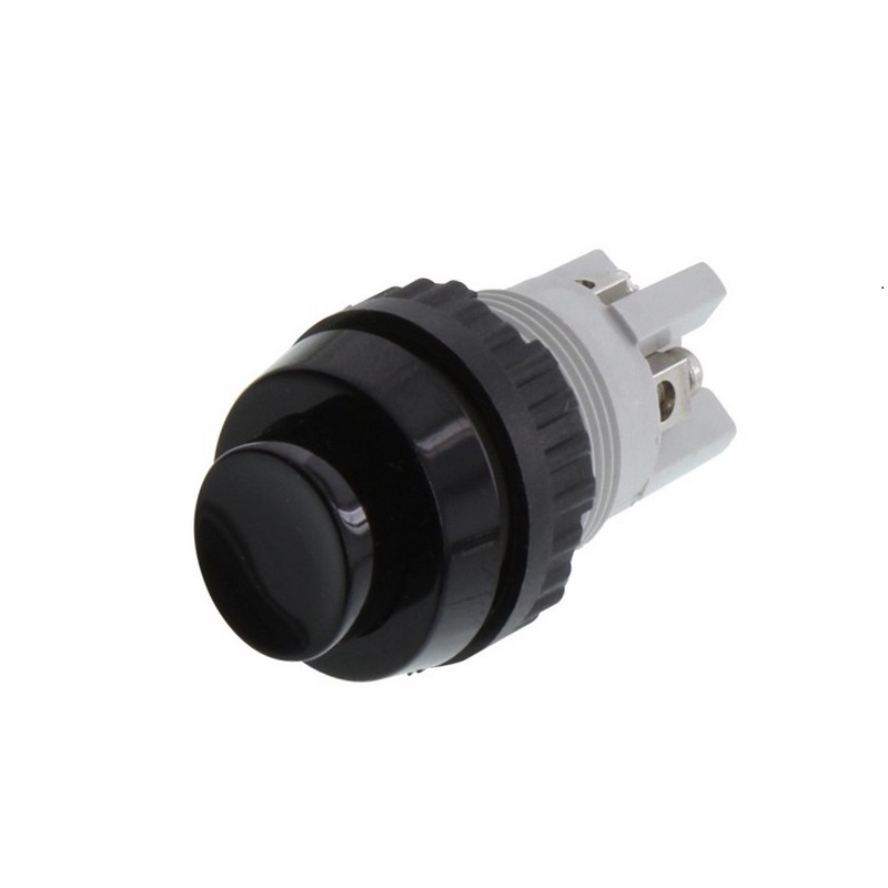 PULSADOR RAFI 1.10.001.001/0104 Ø15.2MM. NO (ABIERTO) NEGRO