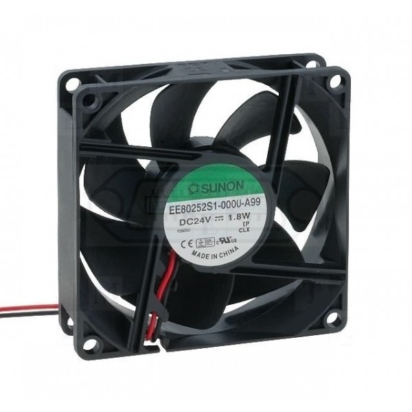 VENTILADOR AXIAL DC 24V SUNON 80x80x25mm SLIDING BEARING 2 HILOS