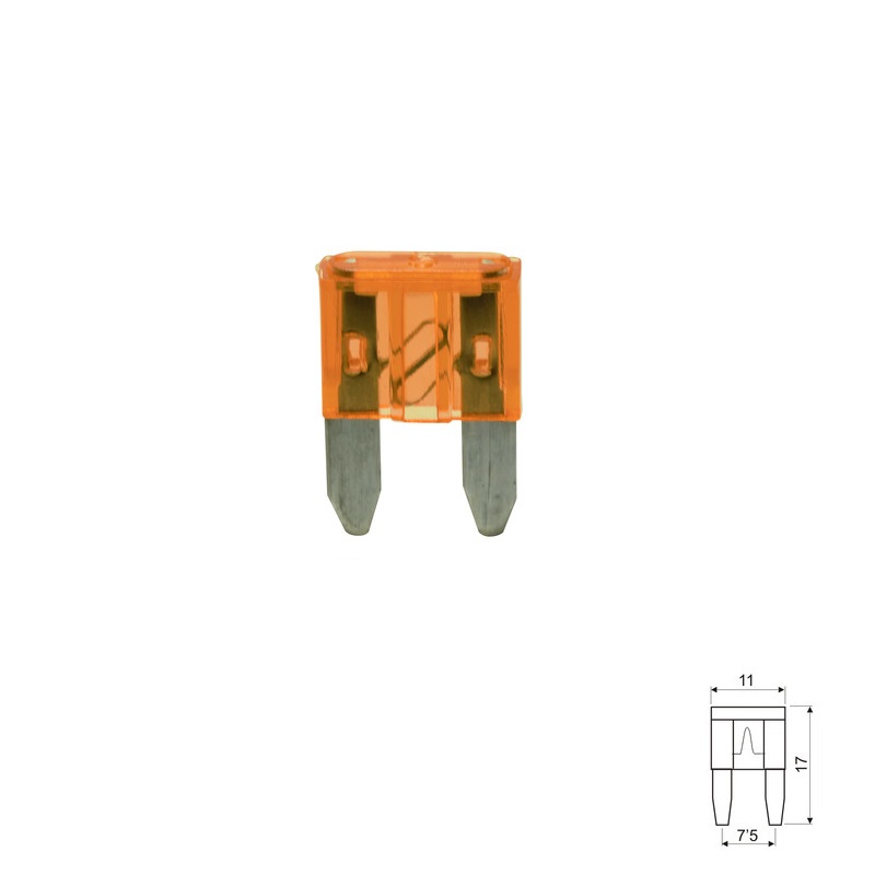 FUSIBLE LAMINADO MINI 11MM COCHE 5A NARANJA
