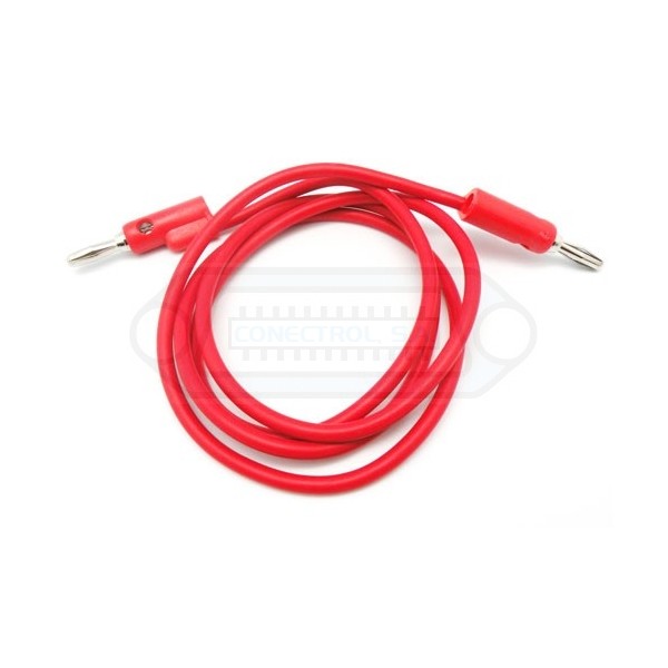 LATIGUILLO BANANAS Ø4mm MACHO - MACHO ROJO 1m
