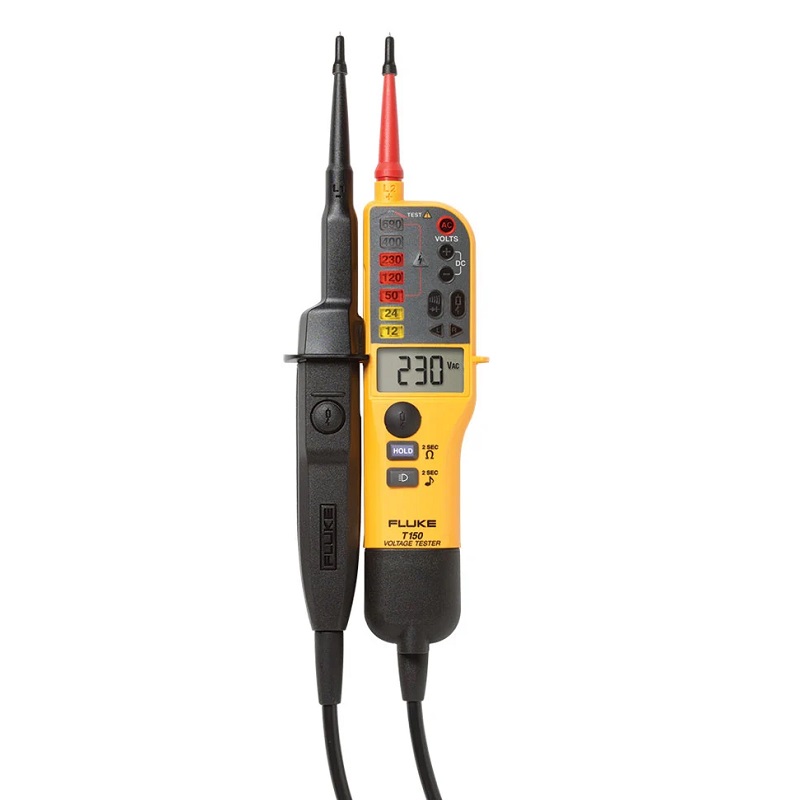 COMPROBADOR TENSION, CONTINUIDAD Y RESISTENCIA, LCD FLUKE T150