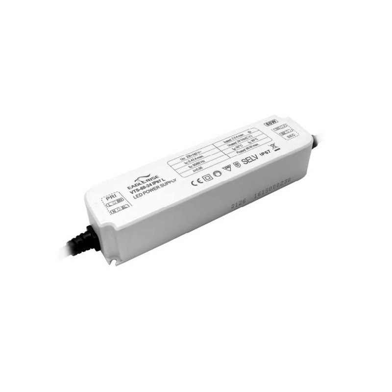 DRIVER LED IP67 L 12VDC 5A 60W TENSIÓN CONSTANTE