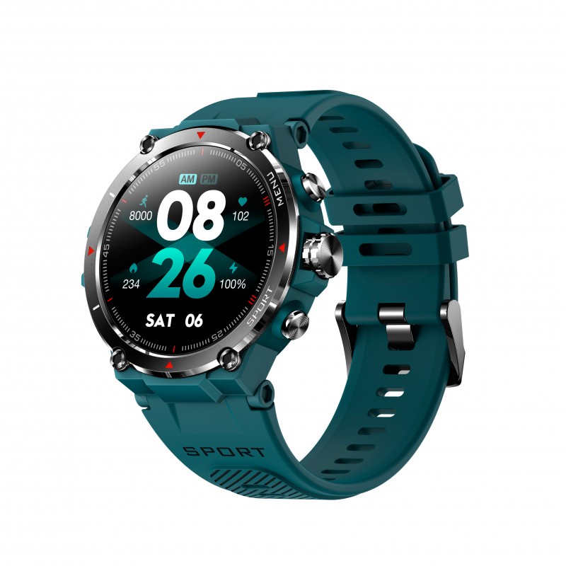 SMARTWATCH CON GPS & AMOLED HD 1,3" DCU 14 MODOS CIAN