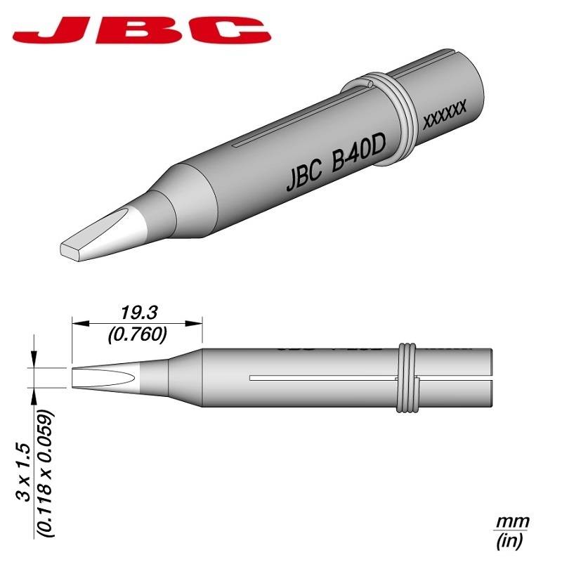 PUNTA SOLDADURA JBC B-40D 3x1.5mm