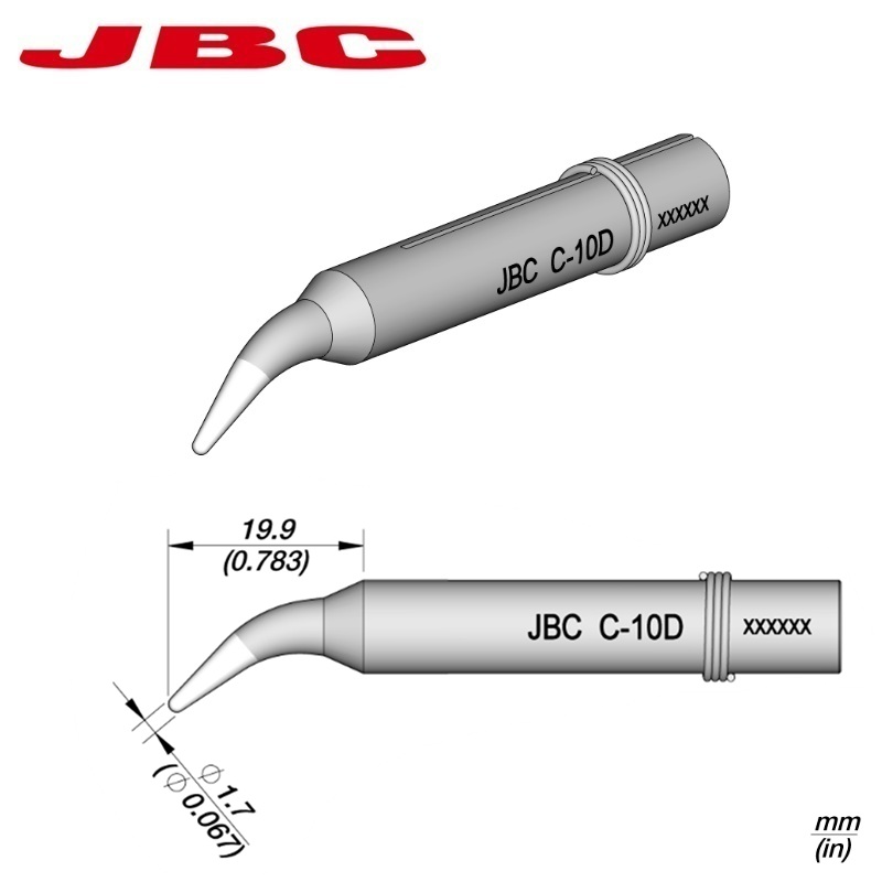 PUNTA SOLDADURA JBC C-10D Ø1.7mm