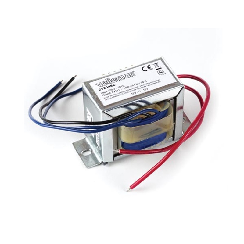 TRANSFORMADOR BOBINADO 230V AC 12+12V 1.4A 34VA CHASIS ABIERTO
