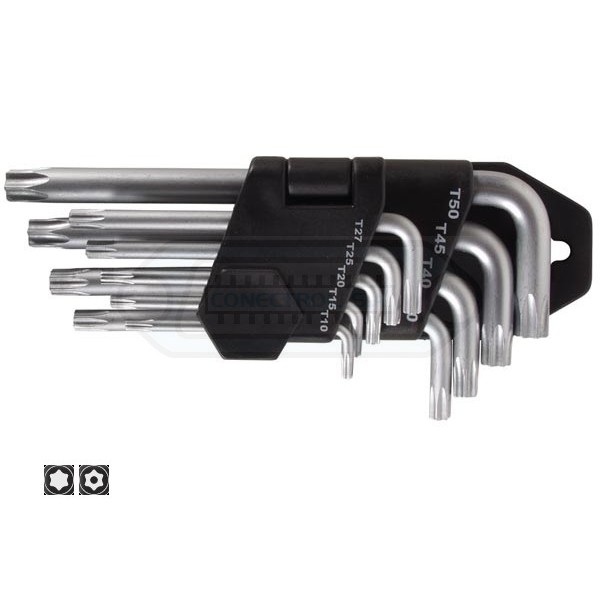 JUEGO LLAVES TORX DE SEGURIDAD 9 PIEZAS
