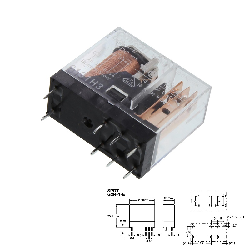 RELÉ DE POTENCIA OMRON G2R-1-E DC 24V (1Co) 16A PCB