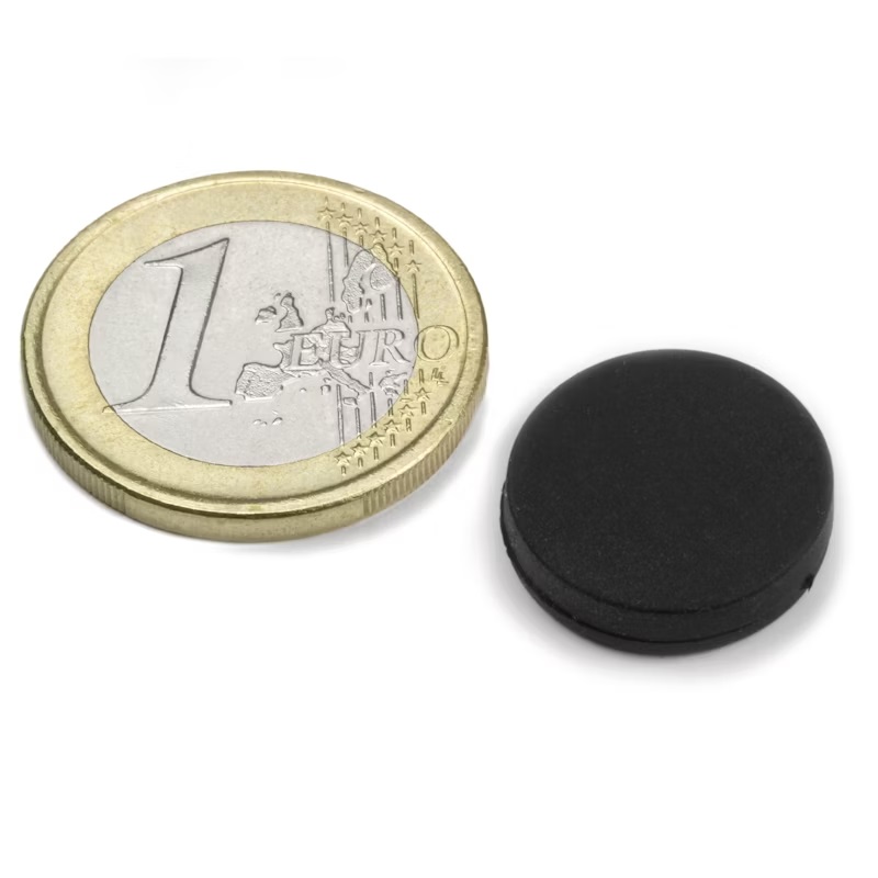 IMÁN DE NEODIMIO DISCO GOMA Ø16.8mm ALTO 4.4mm 1.5kg N45