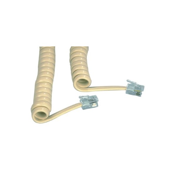 CABLE AURICULAR RIZADO RJ-9 4P4C M/M 7MTS. CREMA