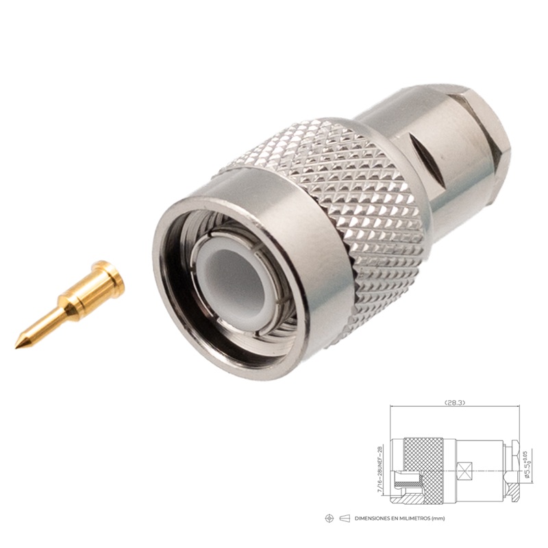 CONECTOR TNC MACHO AÉREO RECTO SOLDAR RG58