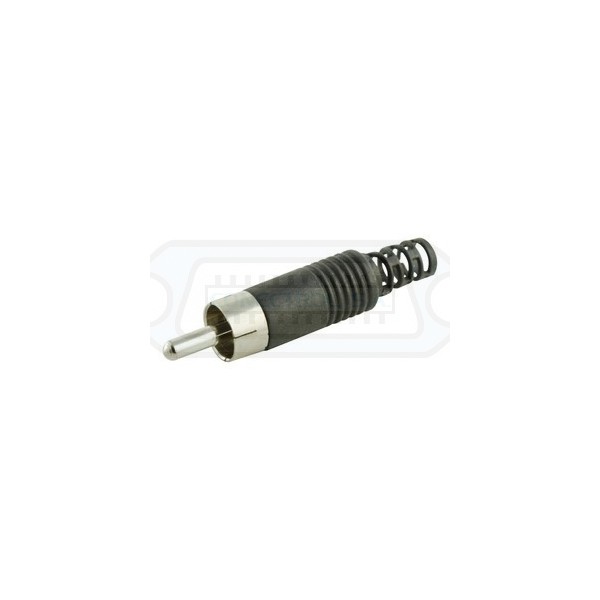 CONECTOR RCA MACHO PLÁSTICO NEGRO