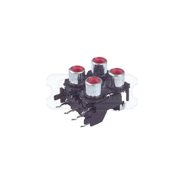 CONECTOR RCA 4 HEMBRAS ACODADO C.I.