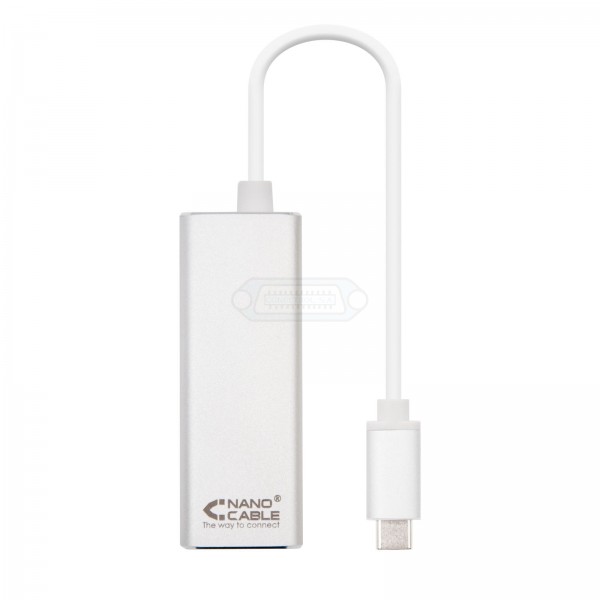 ADAPTADOR USB-C 3.0 a ETHERNET GIGABIT GRIS CABLE 0.15m