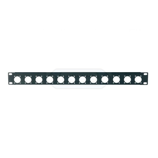 PANEL PERFORADO 19" 1U 12 CONEXIONES XLR