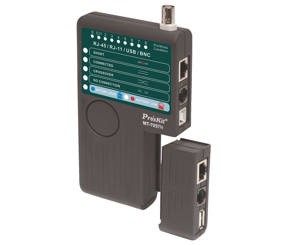 TESTER CONEXIONES REDES UTP/FTP, RJ11/12, BNC, USB