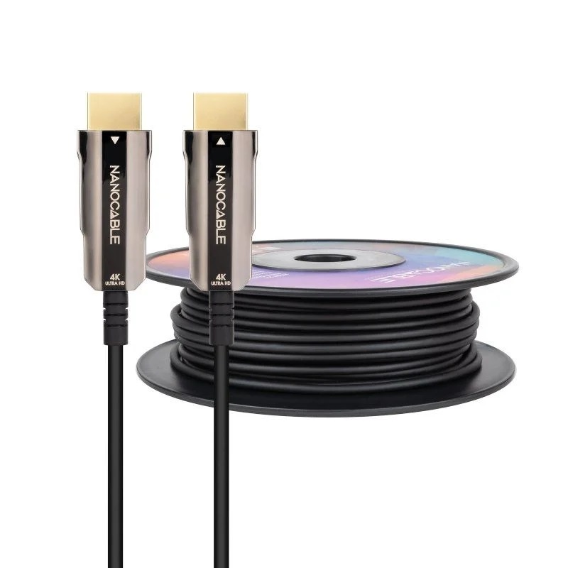 CABLE HDMI 2.0 AOC HIBRIDO M-M 4K@60Hz 18GBPS NEGRO 50m