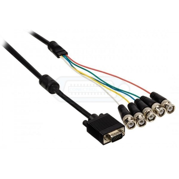 CABLE DE VÍDEO VGA A 5 COAXIALES MACHO 1.8MTS.