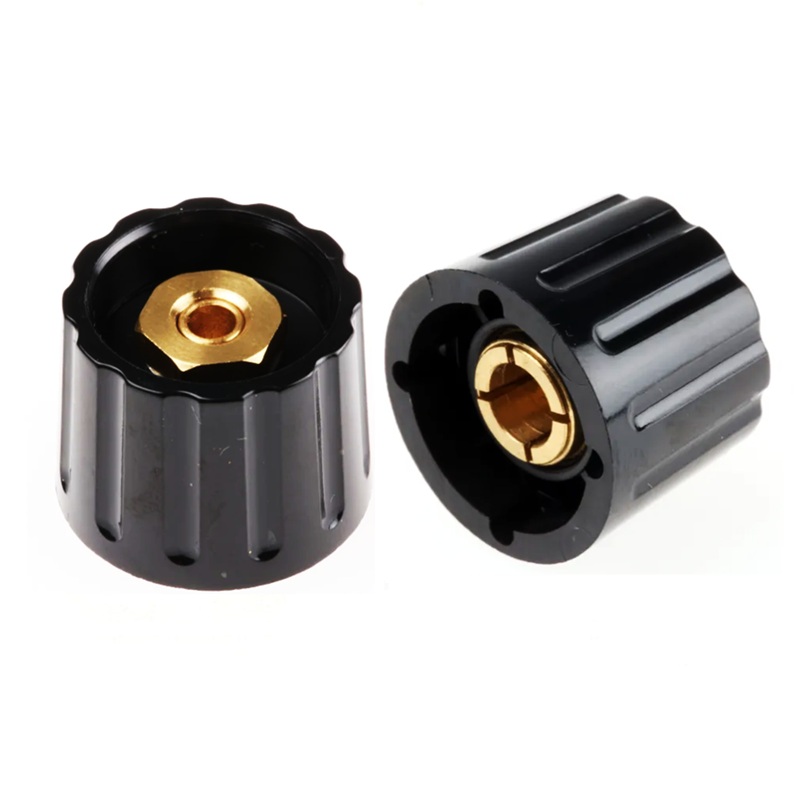 BOTÓN OMEGA T-21 EJE 6mm NEGRO BRILLO