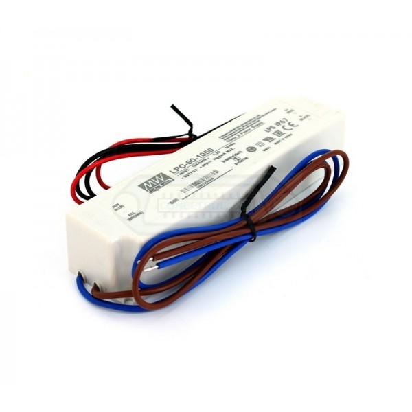 DRIVER LED IP67 DC 9...48V 1050mA MEAN WELL CORRIENTE CONSTANTE