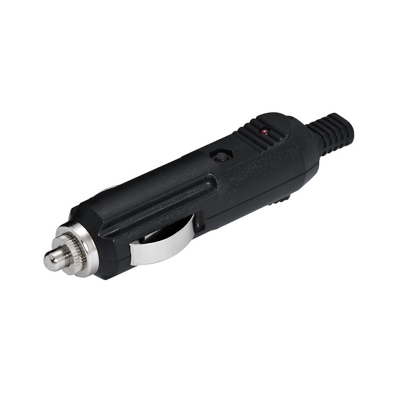 CONECTOR MECHERO COCHE MACHO AÉREO LED/FUSIBLE 5A